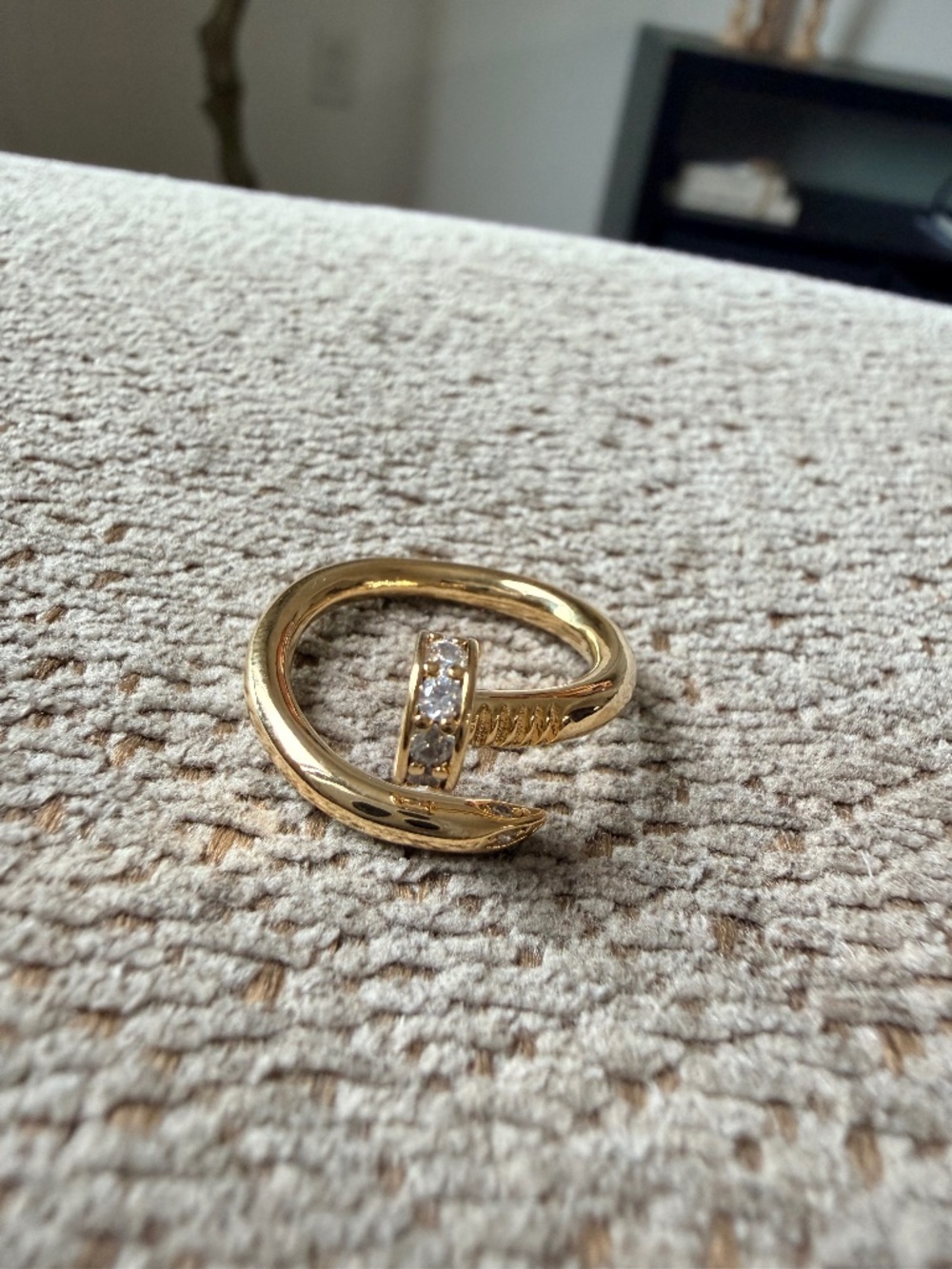 Gold 14k Plated Nail Ring